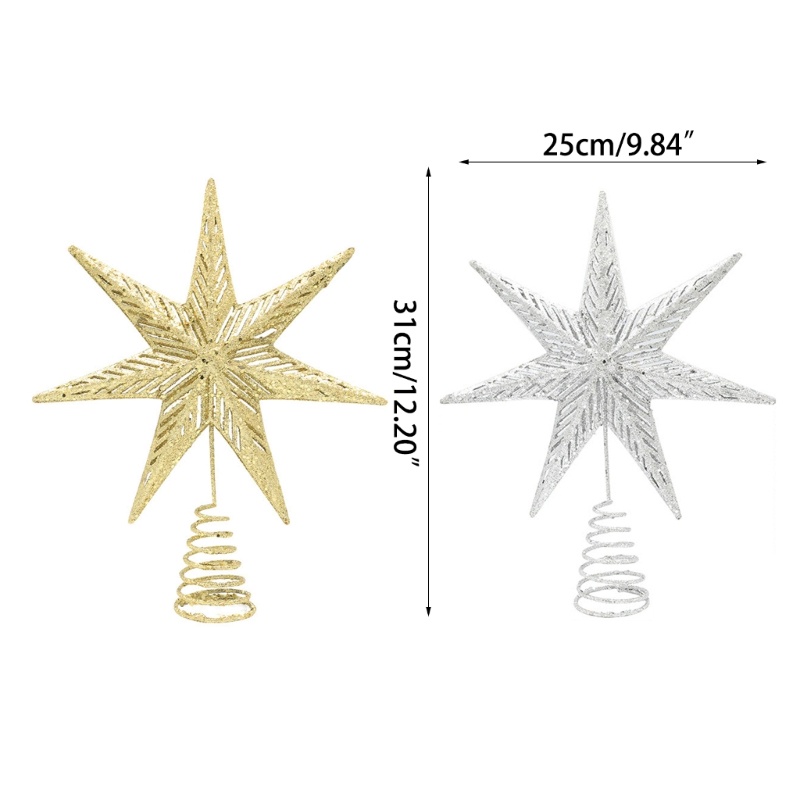 Ngôi Sao Heptagon Lấp Lánh Trang Trí Cây Thông Giáng Sinh