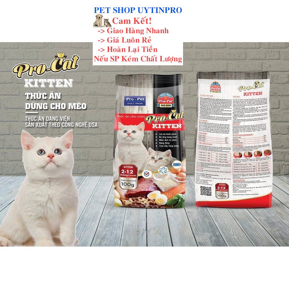 THỨC ĂN HẠT CHO MÈO CON ProCat Kitten Túi 400g Xuất xứ ProPet Việt Nam