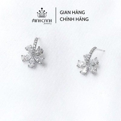 Bông Tai Bạc Hoa 5 Cánh Dạng Treo - Minh Canh Jewelry