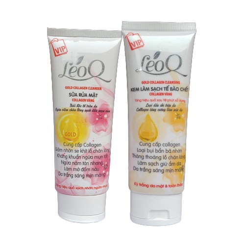 Tẩy tế bào chết mặt và body toàn thân làm trắng da LeoQ collagen vàng 100ml