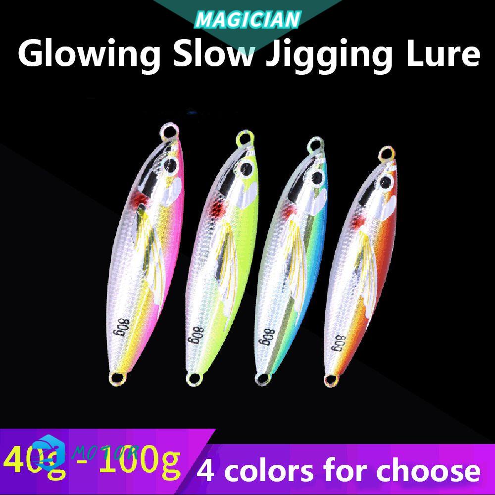 Mồi Giả Câu Cá Bằng Kim Loại Phát Sáng Nhiều Màu Sắc 40g 60g 80g 100g