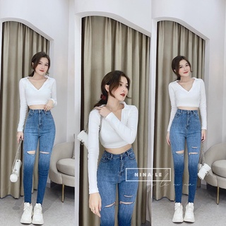 Áo crop cổ bẻ (+hình thật)