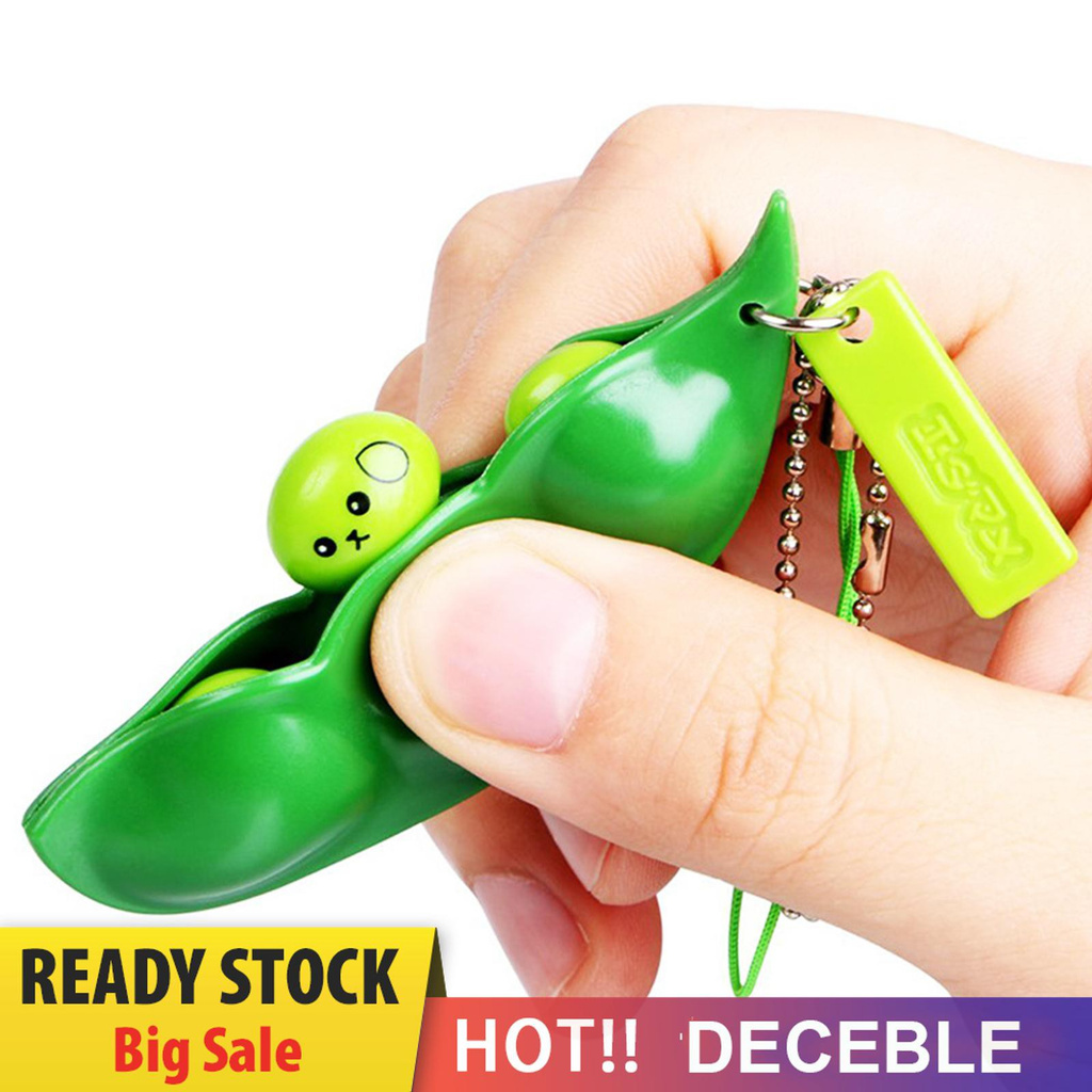 Pop It Fidget Đồ chơi Fidget Bean Đồ chơi, Stress Relieving Funny Facial Expression Soybean Keychain
