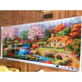 Tranh gắn đá thành phẩm tổ ấm hạnh phúc 155x75 cm