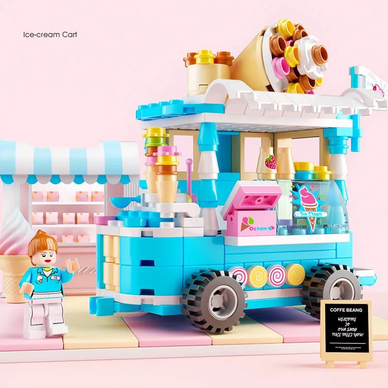 Bộ đồ chơi lắp ráp đường phố mini DIY cho bé