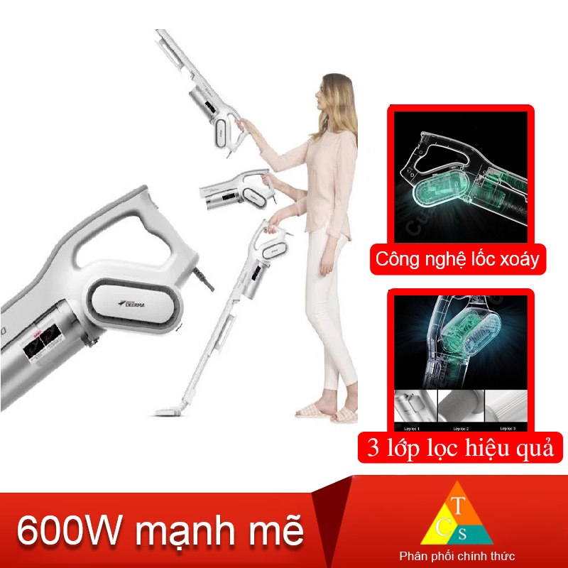 Máy Hút Bụi Deerma DEM-DX700, DX700s Công Suất 600W (Đen,Trắng)