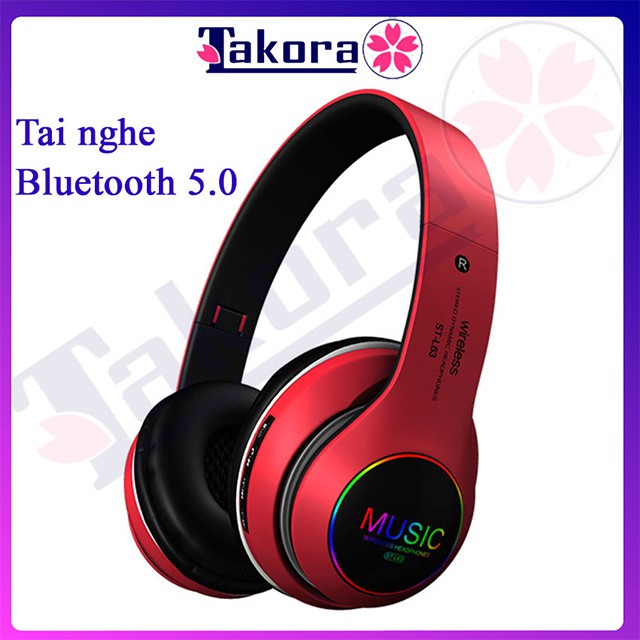 Tai nghe chụp tai Headphone bluetooth không dây ST - L63, có khe gắn thẻ nhớ, âm bass lớn | BigBuy360 - bigbuy360.vn