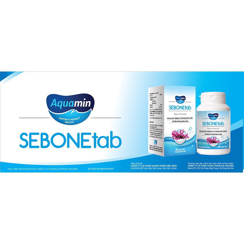 SeBoneTab-Bổ sung canxi từ tảo biển,Hỗ trợ cải thiện tình trạng loãng xương, làm chậm quá trình thoái hóa xương | Thế Giới Skin Care