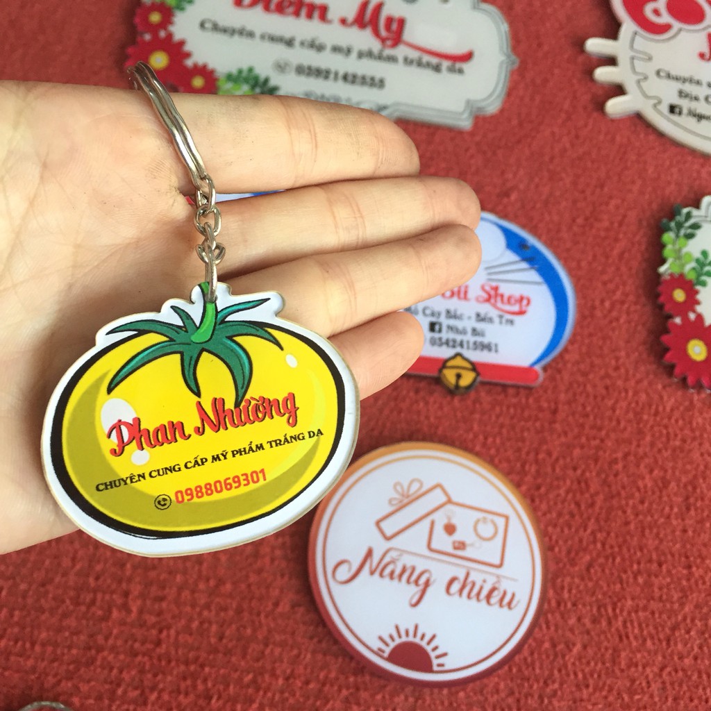 Móc Khóa In Thông Tin Shop Bạn Siêu Xinh