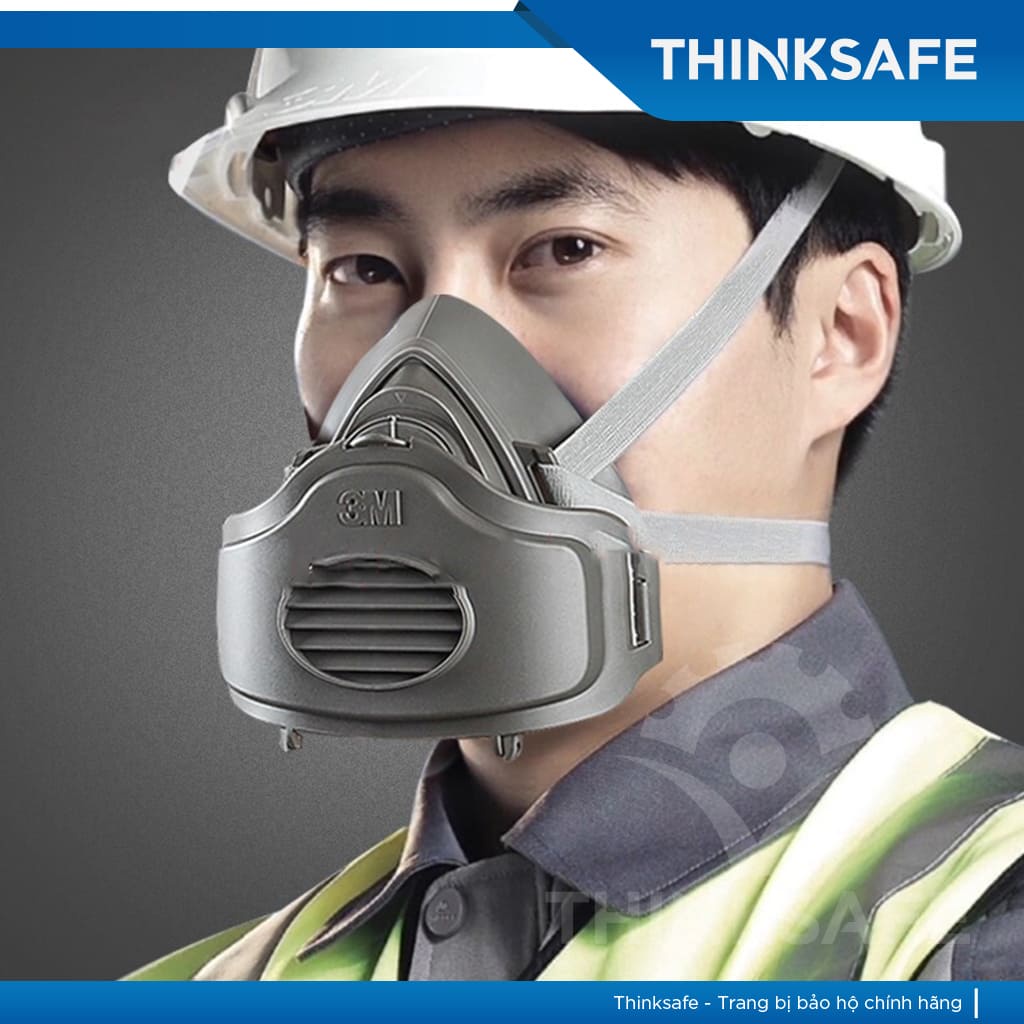 Mặt nạ 3M 3200 Chính hãng chống bụi mịn, hơi hữu cơ, hóa chất Mặt nạ phun sơn Phun thuốc - THINKSAFE