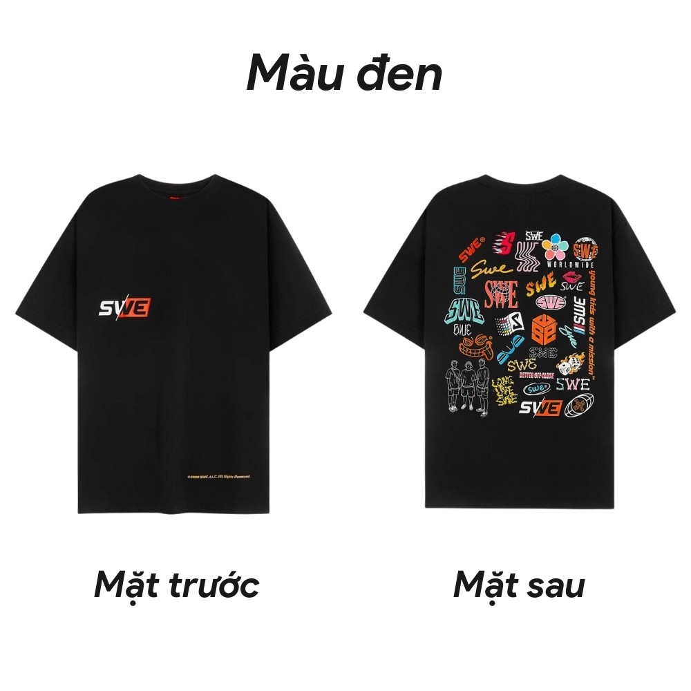 [RẺ VÔ ĐỊCH] Áo phông unisex  SWE nhiều hình basic form rộng tay lỡ dành cho nam nữ