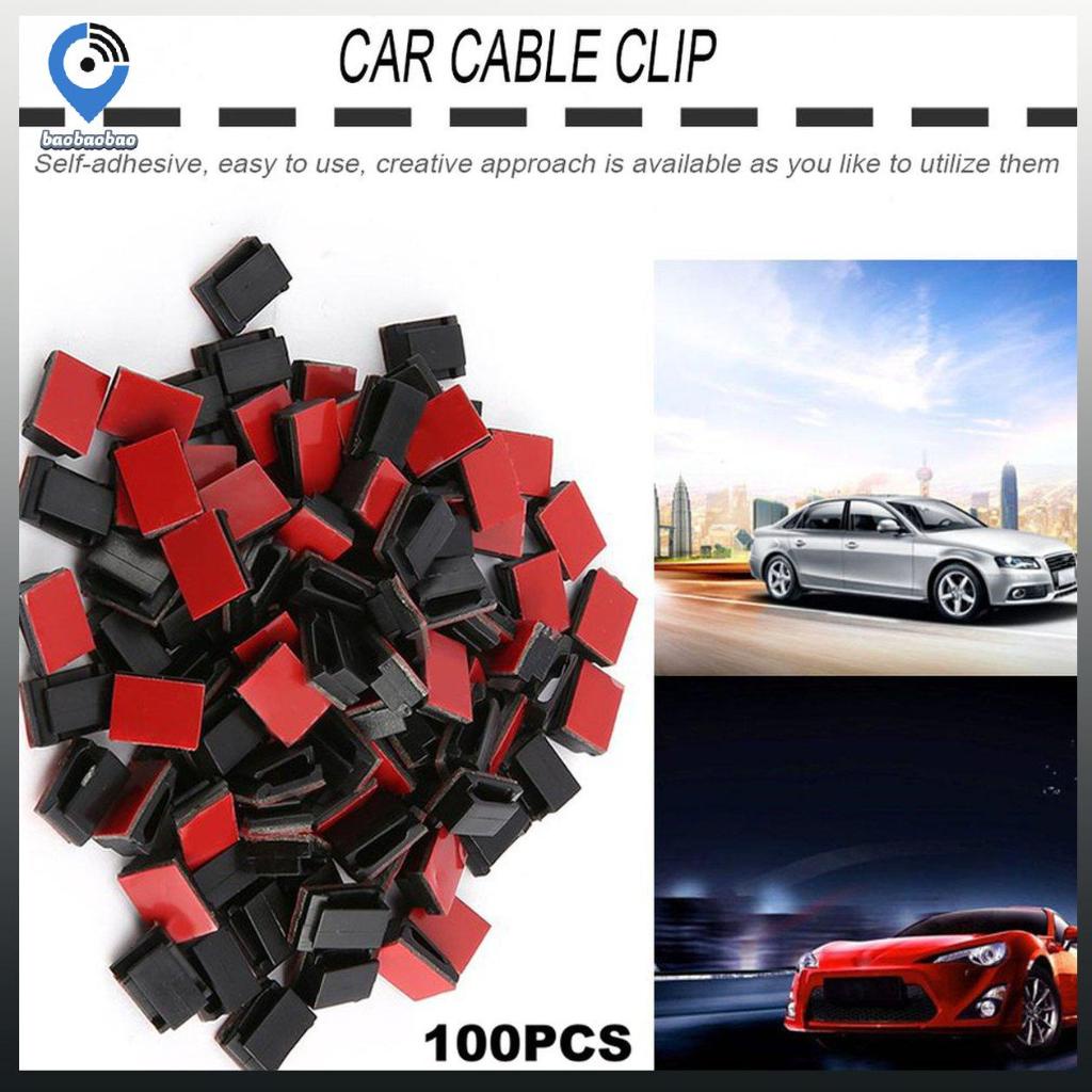 ♙♙✎Set 100 kẹp dây cáp tự dính dành cho xe hơi | BigBuy360 - bigbuy360.vn