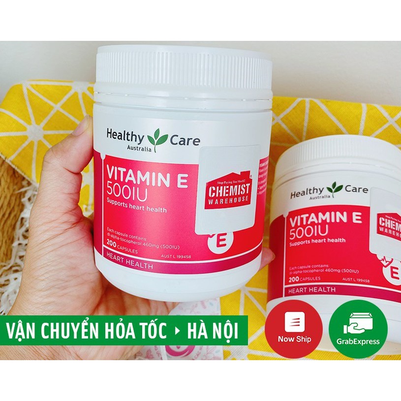 Viên Uống Bổ Sung Vitamin E Healthy Care vitamin E 500IU - 200 Viên