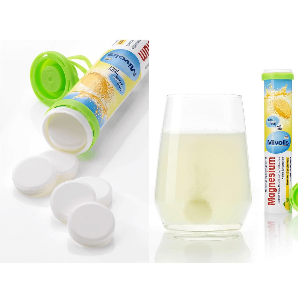 Thực Phẩm Bổ Sung DM Mivolis Magnesium Hương Chanh Lọ 20 Viên