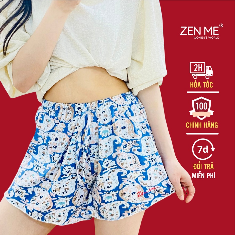 Quần đùi nữ mặc nhà Zen Me chất thun mát lạnh QD02