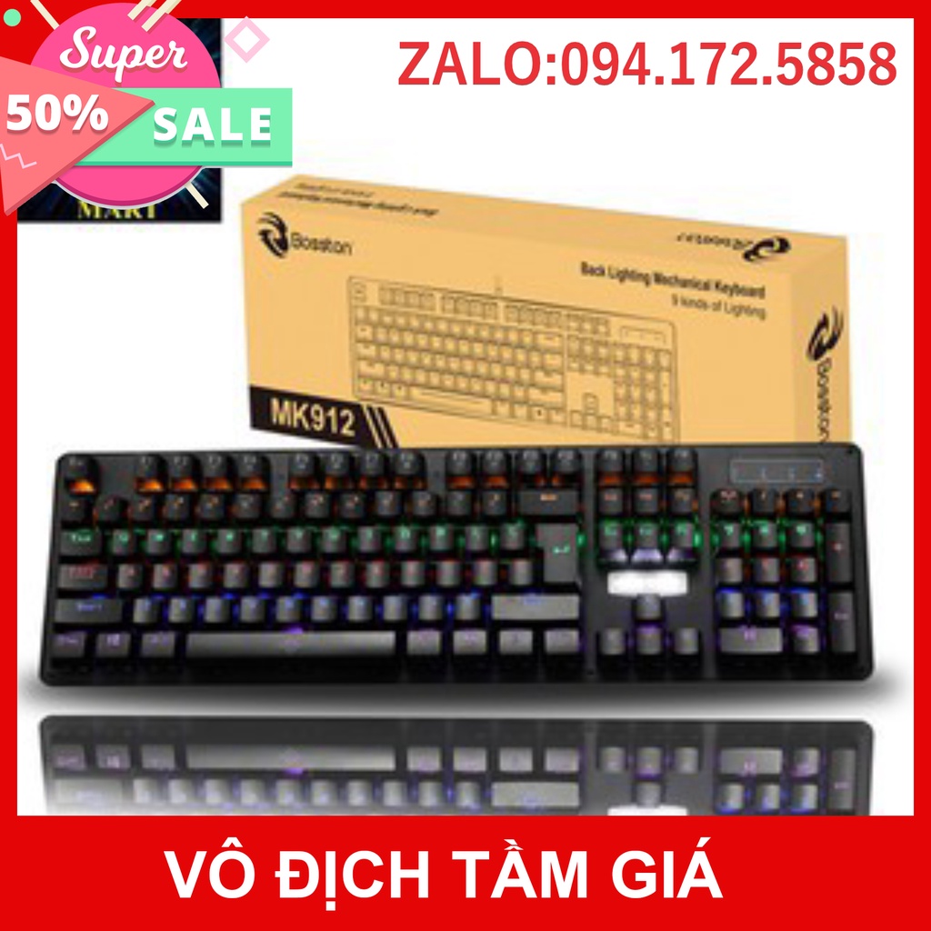 Bàn phím Bosston MK 912 Phím Cơ Led RGB Chuyên Game USB Chính Hãng