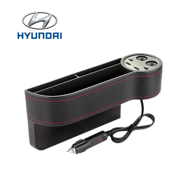 Khay để đồ khe ghế kiêm bộ chia tẩu đa năng trên ô tô thương hiệu cao cấp Hyundai C15 - Hàng Nhập Khẩu Chính Hãng