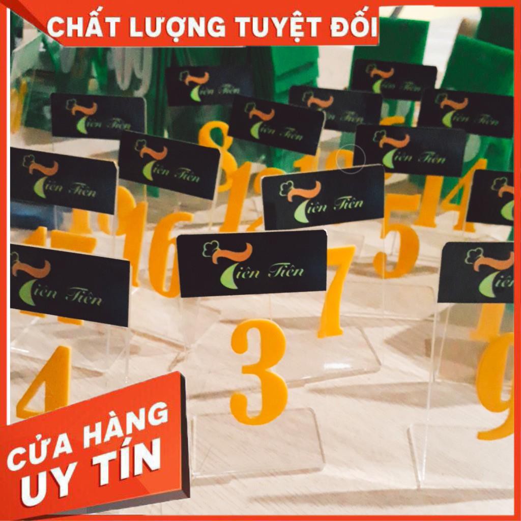 THẺ SỐ ĐỂ BÀN MICA - màu sắc theo yêu cầu khách