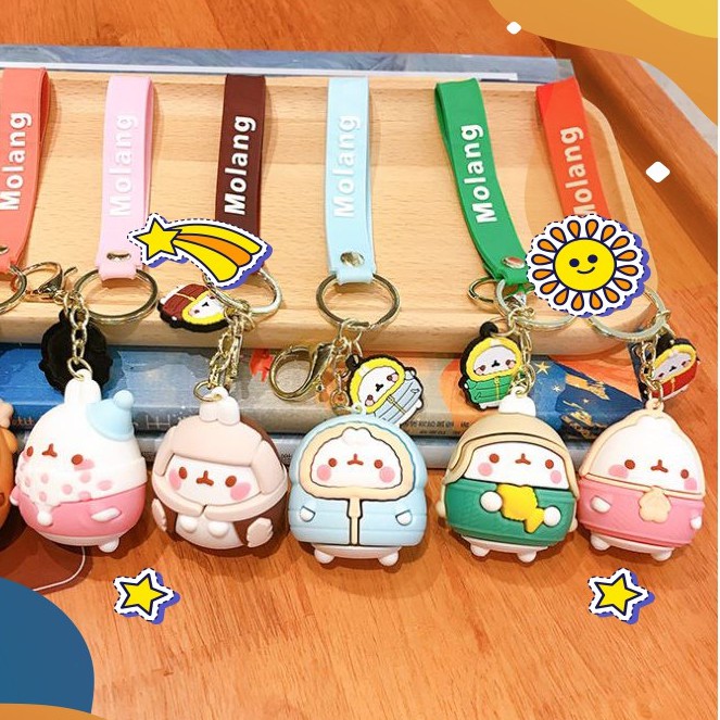 Móc khóa có chuông hoạt dình dễ thương, may mắn