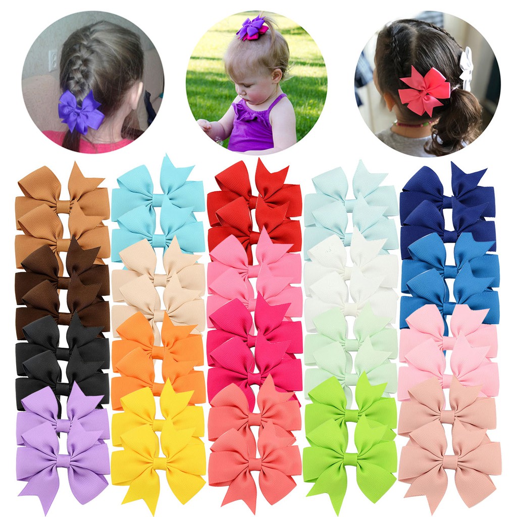KIDSBOWS Set 10 kẹp nơ ruy-băng đáng yêu cho bé gái