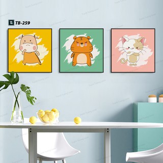 Tranh canvas mẫu 12 con giáp cho phòng bé