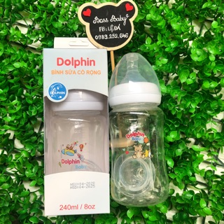 Bình sữa Dolphin cổ rộng 240ml