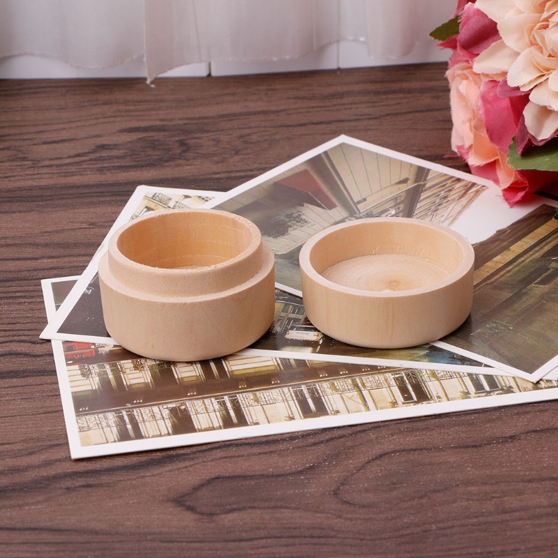 Hộp gỗ tròn nhỏ đựng trang sức/ xà phòng tiện dụng