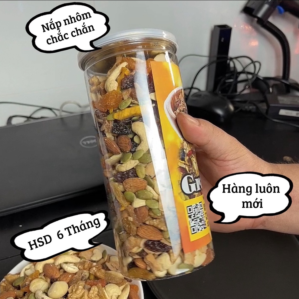 Granola ăn kiêng không đường siêu hạt dinh dưỡng Mẹ Beo hộp 500Gr