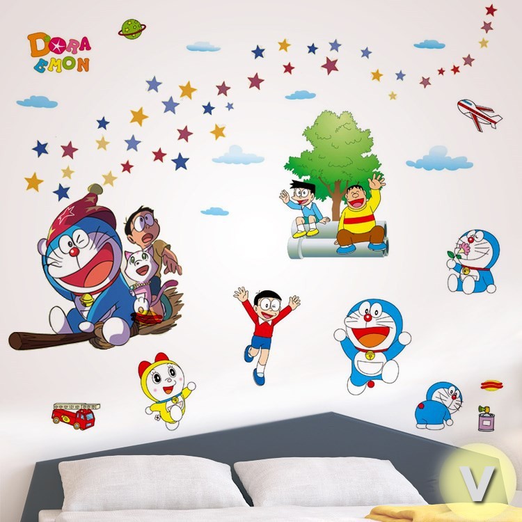 Decal dán tường Doremon size to