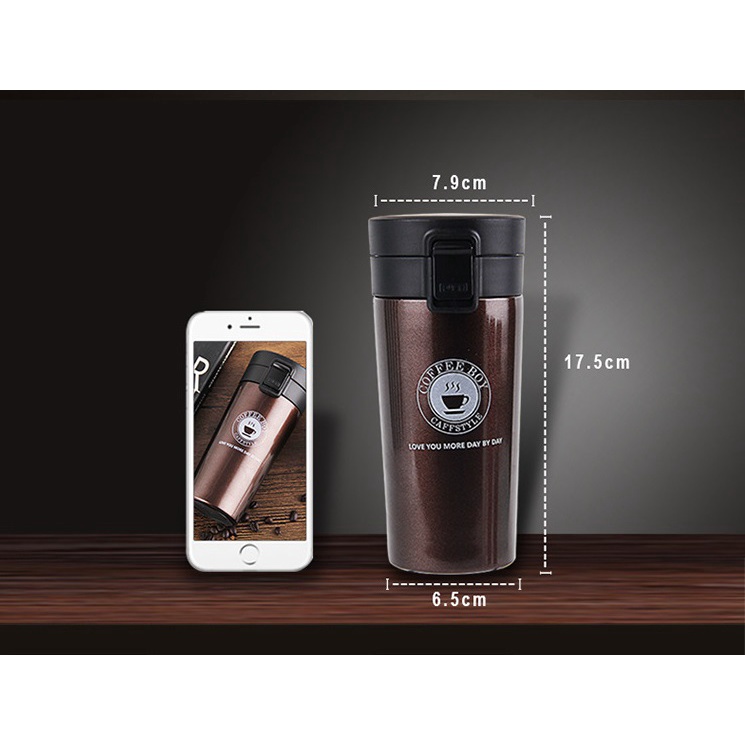 Ly giữ nhiệt inox 500m kèm quai xách tiện lợi