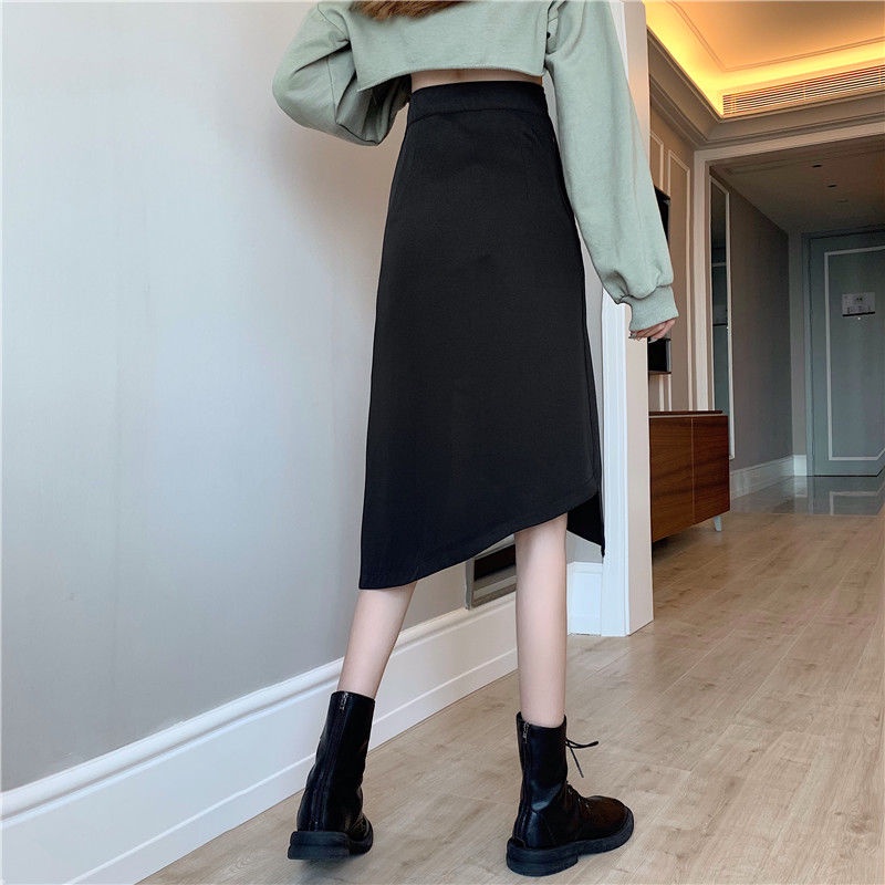 Chân Váy Chữ A Dài Qua Gối Thiết Kế Xẻ Tà Có Size Lớn Thời Trang Xuân Thu Mới Cho Nữ