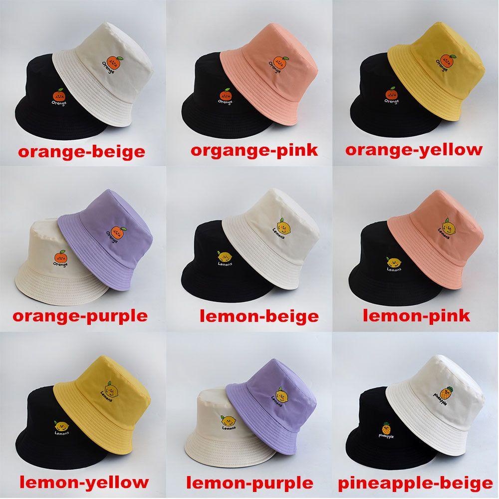 Nón Bucket Thêu Hình Trái Cây Đơn Giản Mẫu Mới