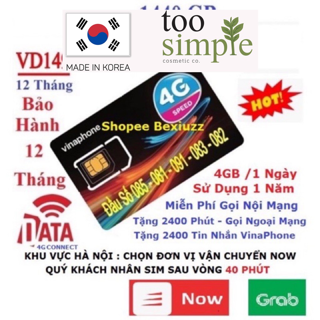 [FreeShip] Sim 4G Vina VD89 VD149 Miễn Phí Data 2GB - 4GB 1 Ngày Và Gọi 12 Tháng Không Cần Nạp Tiền