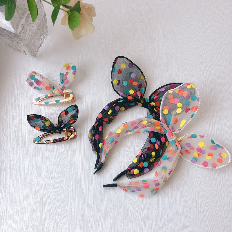 Set 3 Bờm Tóc Kẹp Tóc Hình Nơ Chấm Bi Siêu Xinh Cho Nữ - Dumi Shop