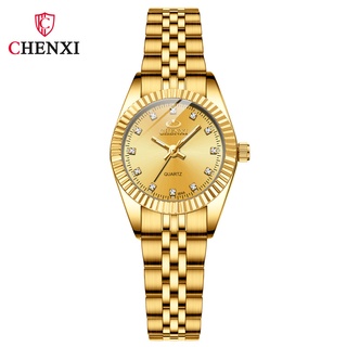 Đồng hồ chenxi nữ dây thép không gỉ mạ vàng thời trang