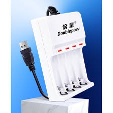 Bộ sạc pin Doublepow dùng để sạc 4 viên pin AA/AAA cổng USB (DP-U82)_ Pin sạc hơn 1000 lần