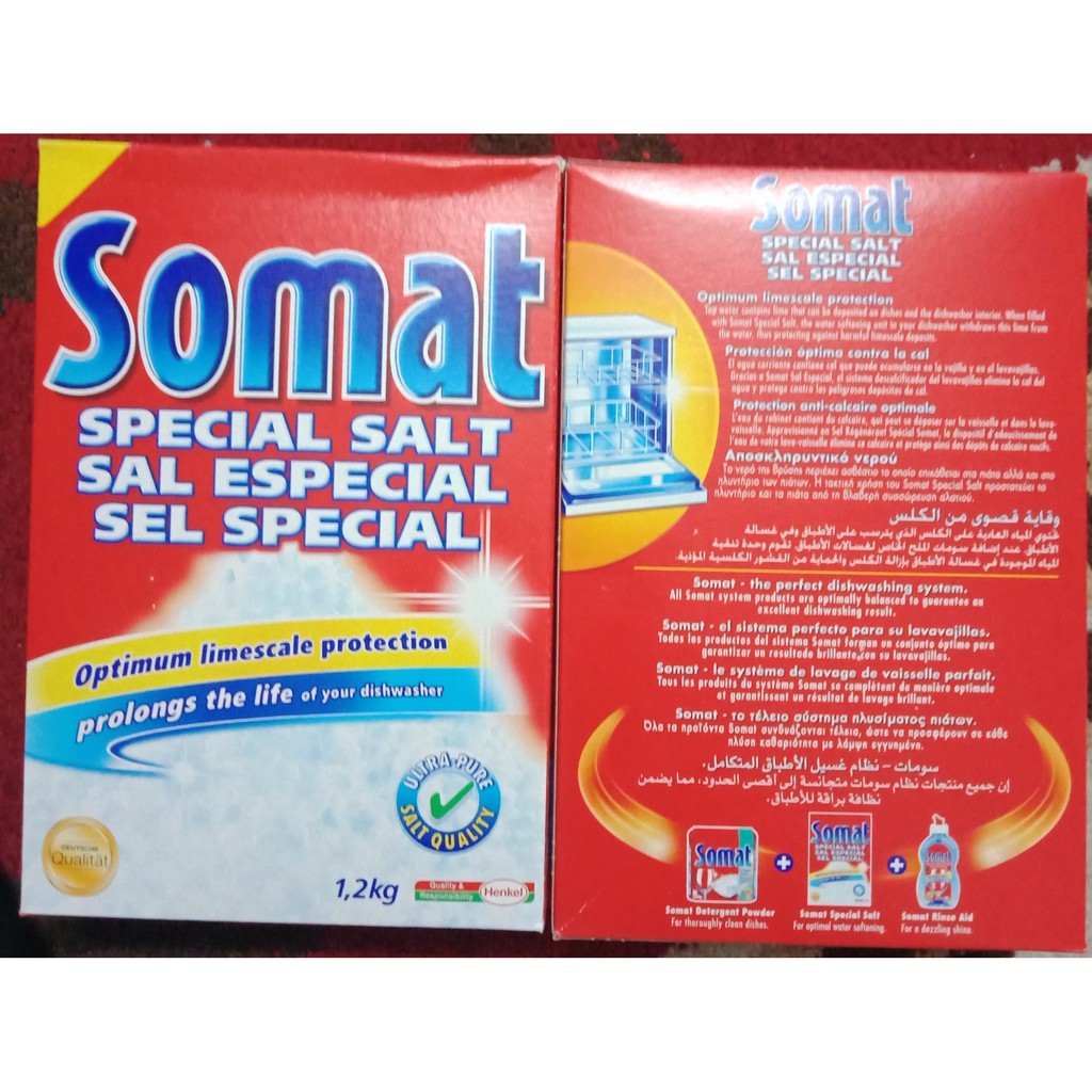 Bột rửa chén Somat +hộp muối rửa chén Somat + chai nuớc làm bóng Somat