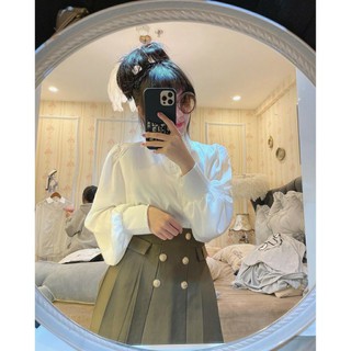 Sơ mi lụa kèm nơ tag đá xinh xắn