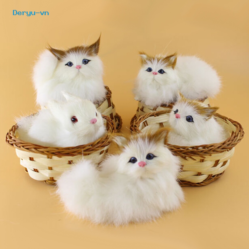 {deryu}| Đồ Chơi Mô Hình Động Vật/Thỏ/Chó/Mèo Nhồi Bông Mini Dễ Thương