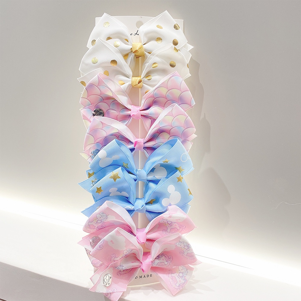 Set 8 kẹp tóc KIDSBOWS hình nơ dễ thương cho bé gái
