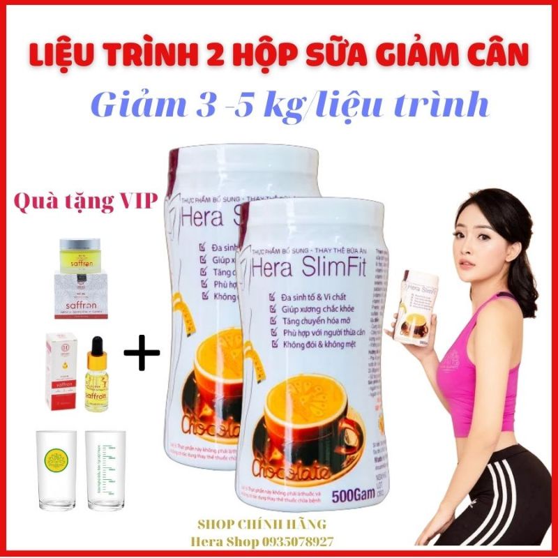 Liệu Trình 2 Hộp Sữa Giảm Cân Hera Slimfit 500g❤Giảm Cân Nhanh❤Giảm Cân Hiệu Quả, An Toàn