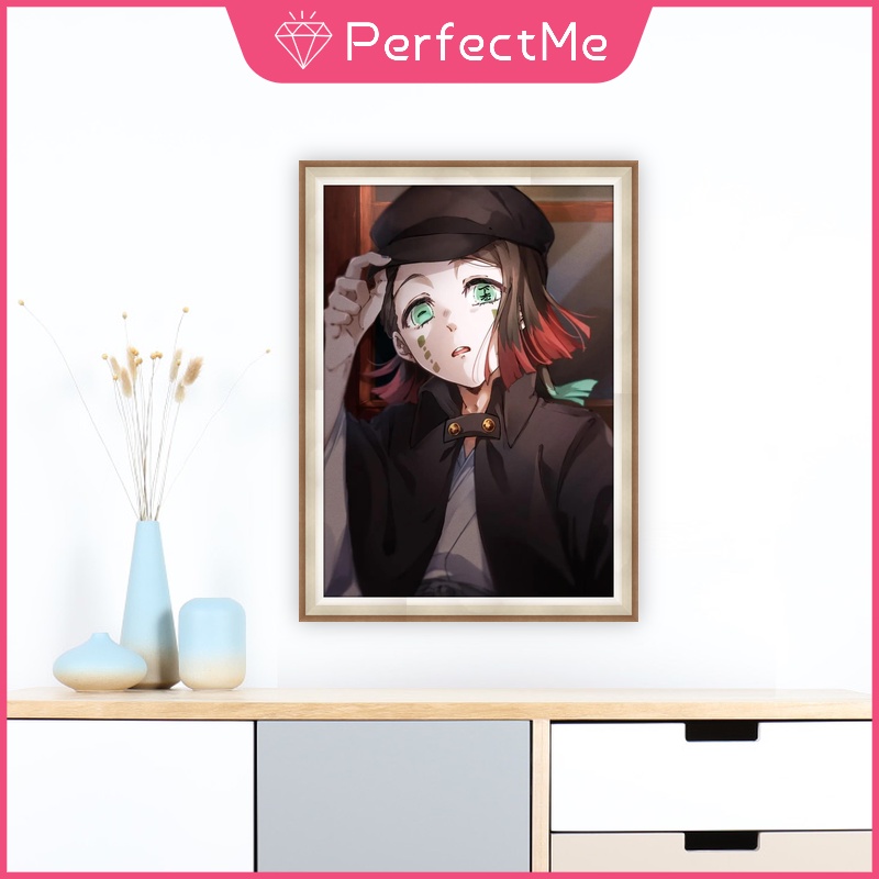 Tranh Đính Đá 5D Tự Làm Hình Anime Demon Slayer 30x40cm Trang Trí Tường Nhà