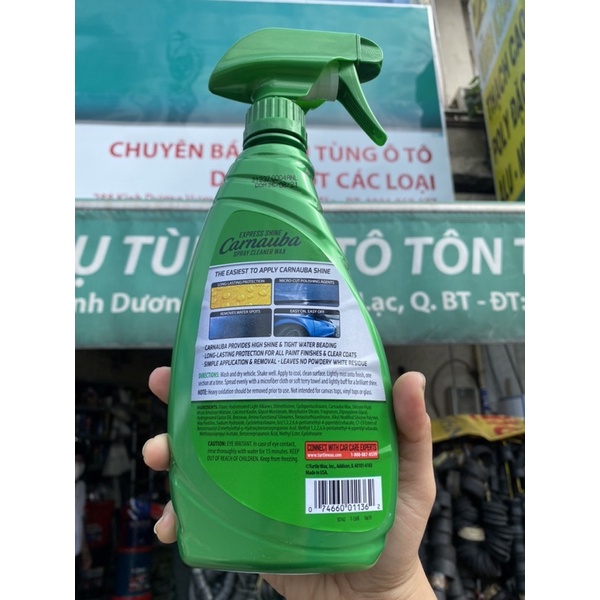 Dung Dịch Xịt Bóng Nhanh Sơn Xe Turtle Express Shine Carnauba Wax 🇺🇸 473ml