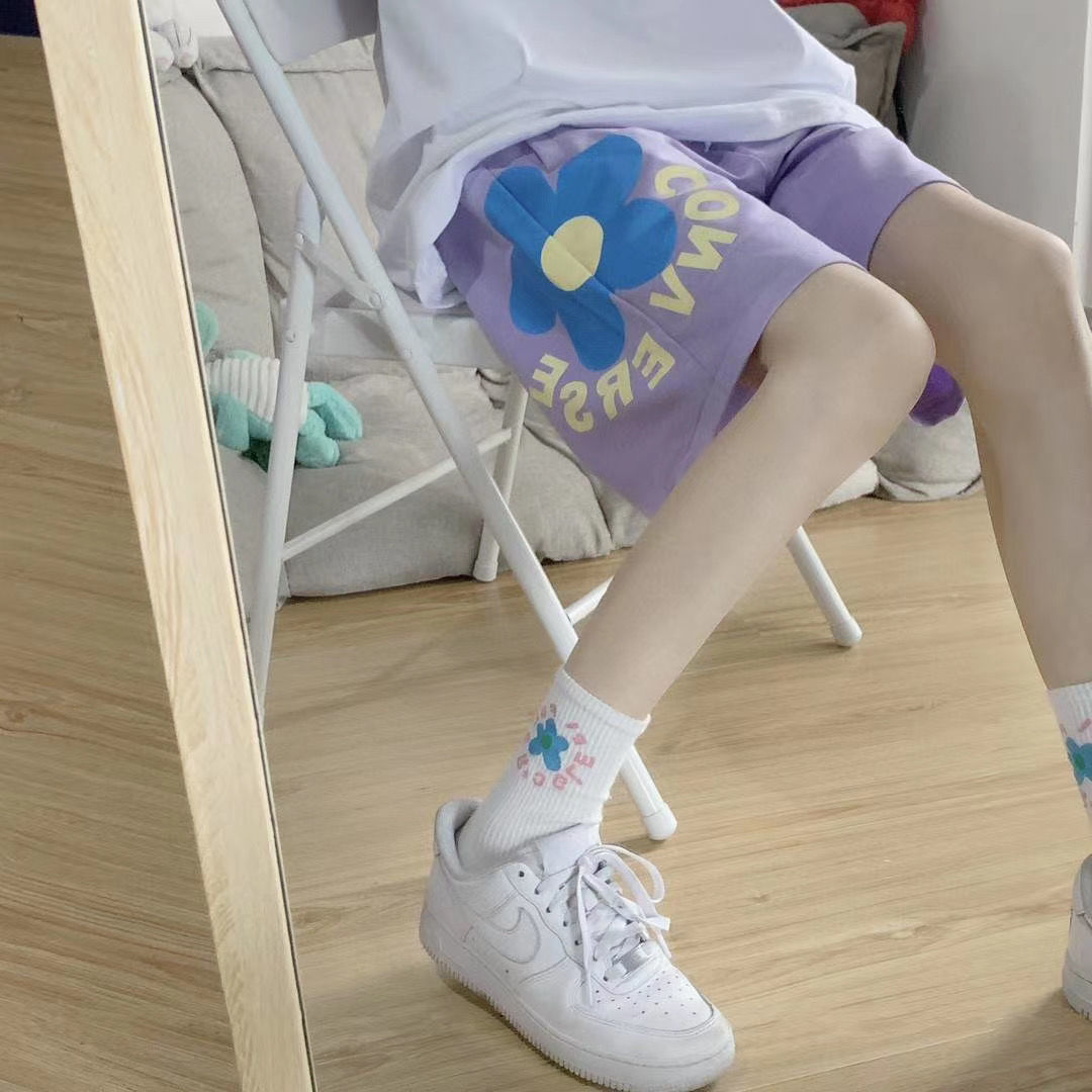 Quần Dài Thể Thao In Hoa Nhỏ Thời Trang Mùa Hè Cho Nữ