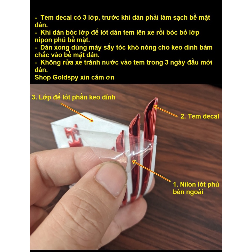 Tem logo chữ nổi Air Blade ( giá 2 cái )