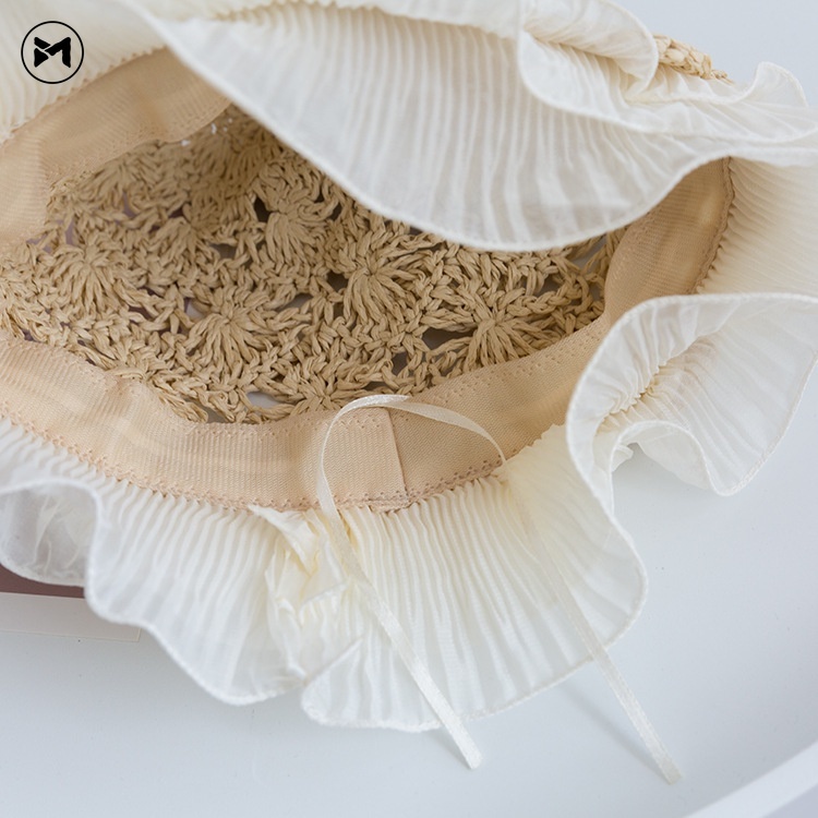 Nón Rơm Phối Ren Thời Trang Nữ Tính