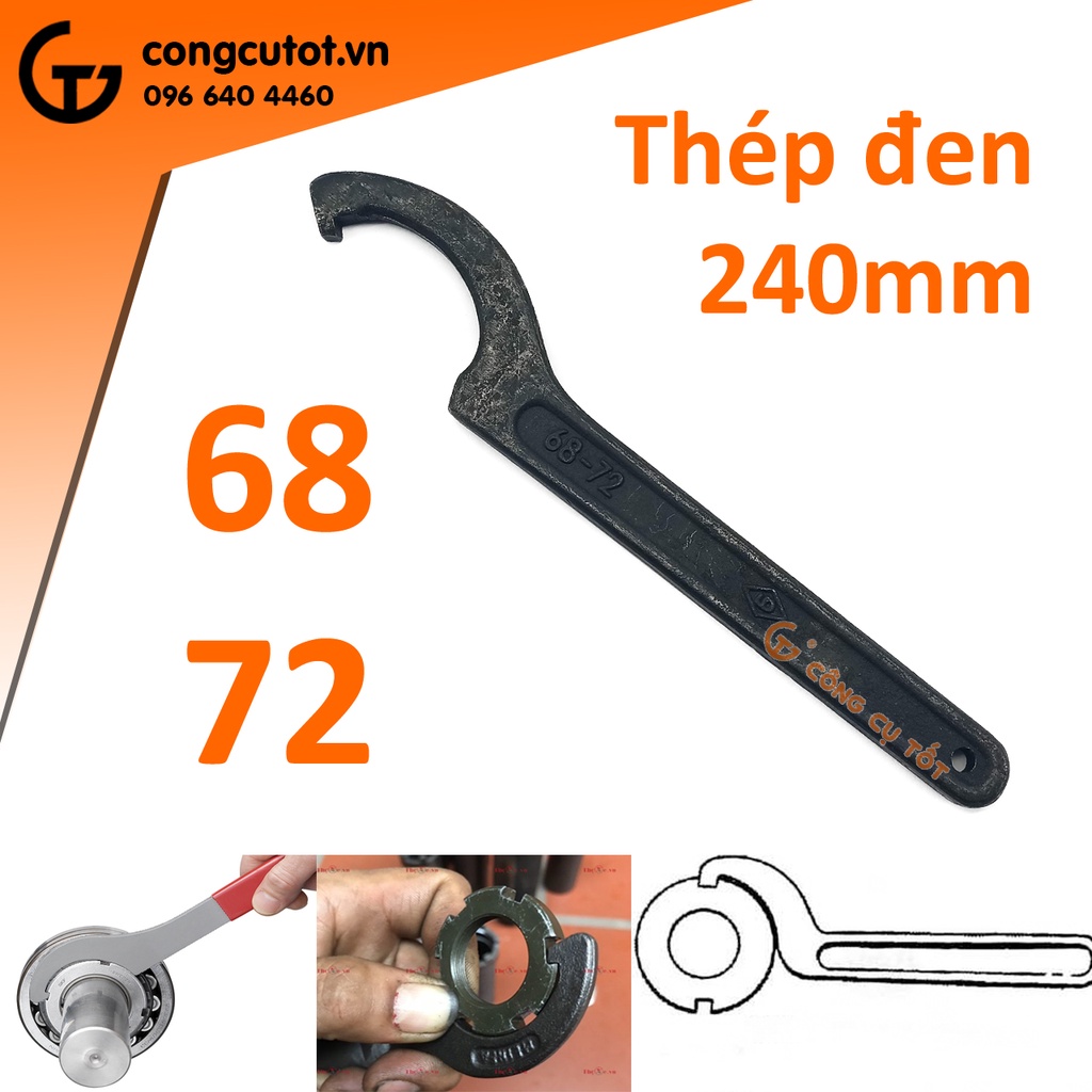 Cờ lê móc cổ phốt xe máy 68-72 dài 240mm