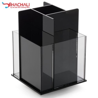 Kệ đựng tờ rơi, tài liệu, brochure 4 ngăn xoay 360