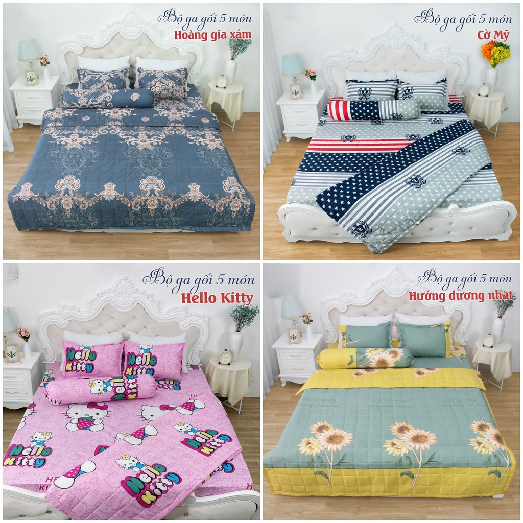 Bộ chăn ga gối đệm 5 món Otama Bedding drap giường cưới cotton poly bộ ga giường caro đẹp cute hình thú hàn quốc cao cấp | BigBuy360 - bigbuy360.vn