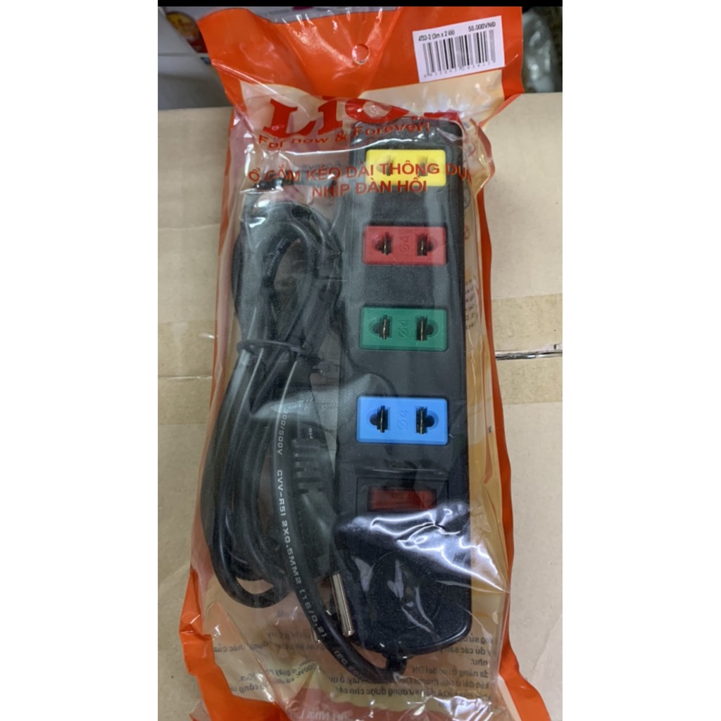 Ổ điện Lioa 4 lỗ 2 chấu 3 mét / 5 mét